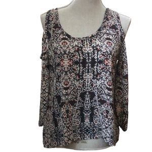 Lily White cold shoulder blouse, size small